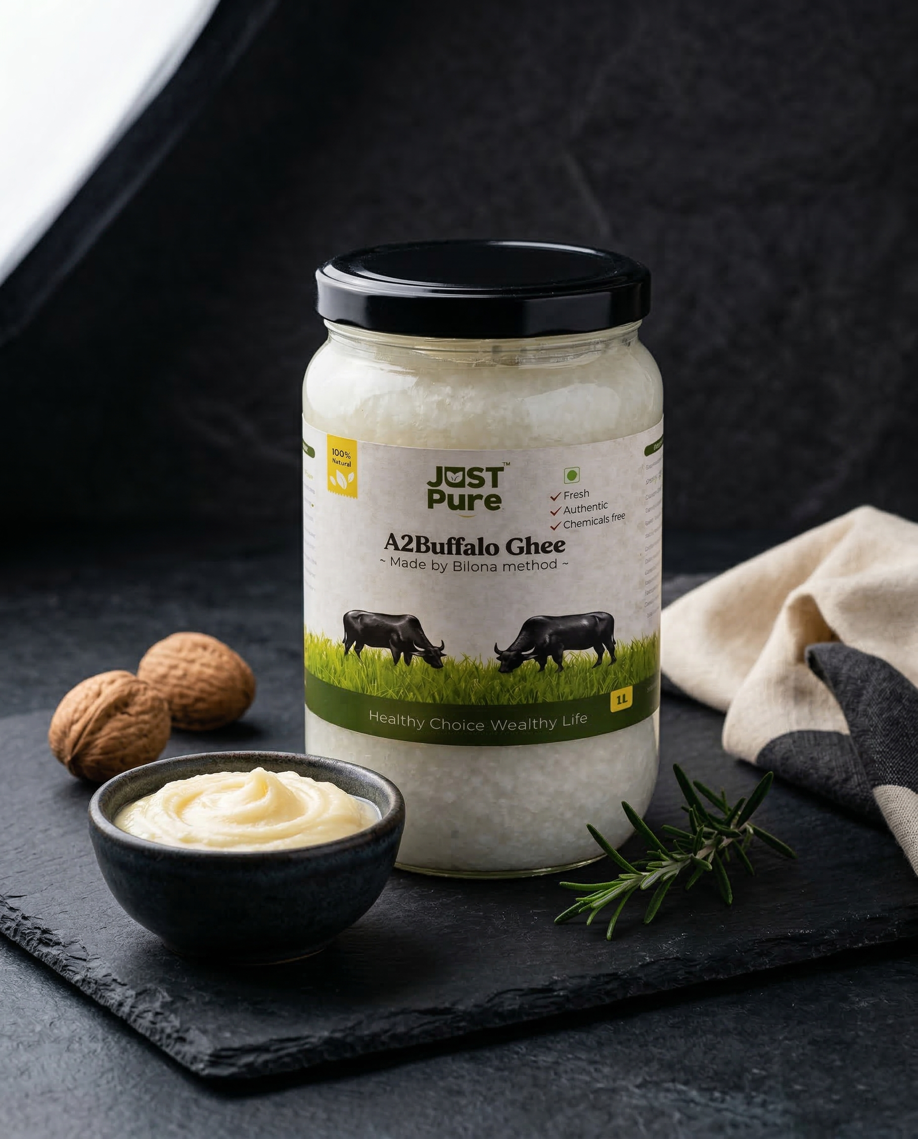 Just Pure A2 Desi Buffalo Bilona Ghee