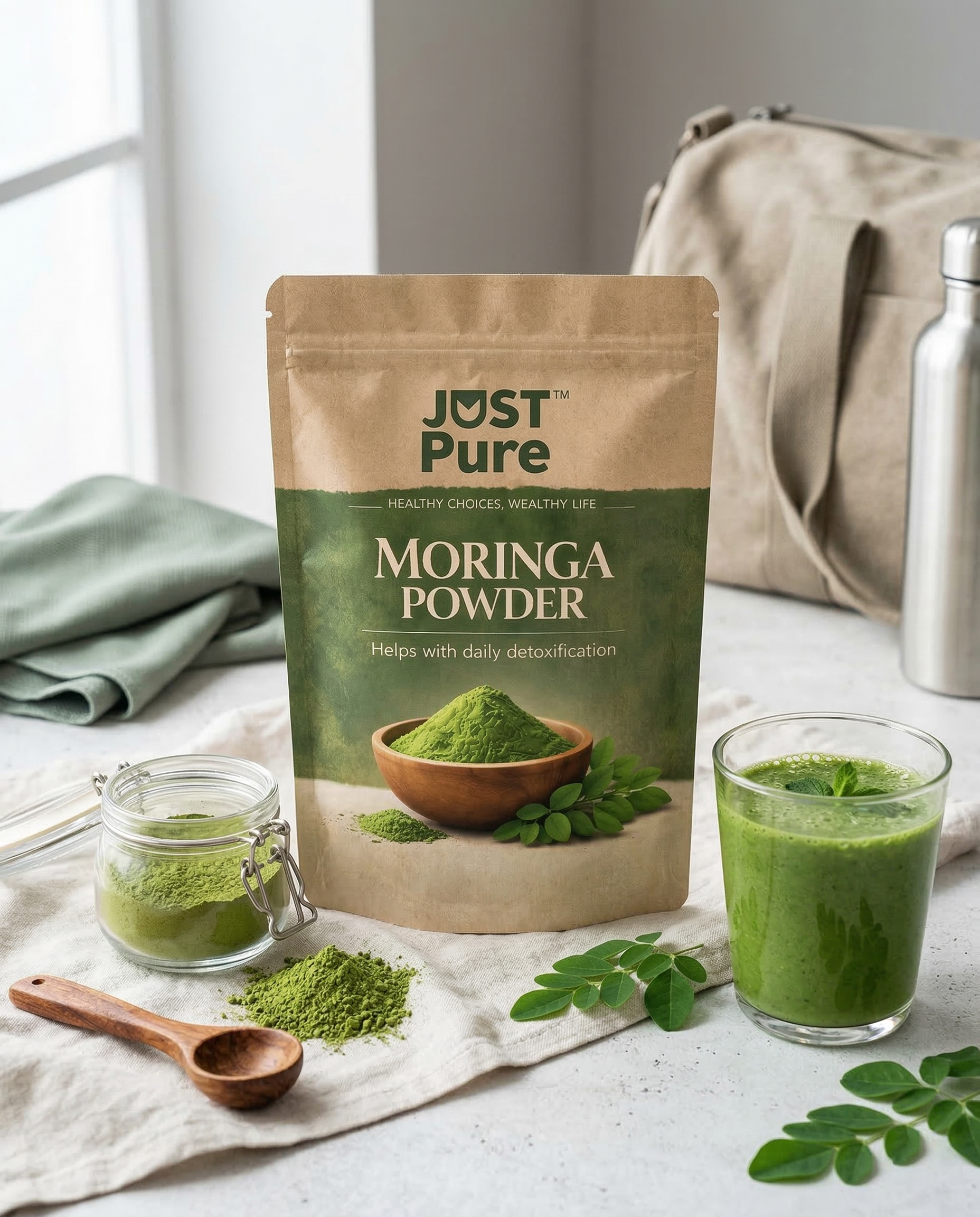 Just Pure Organic Moringa Powder – 100 g