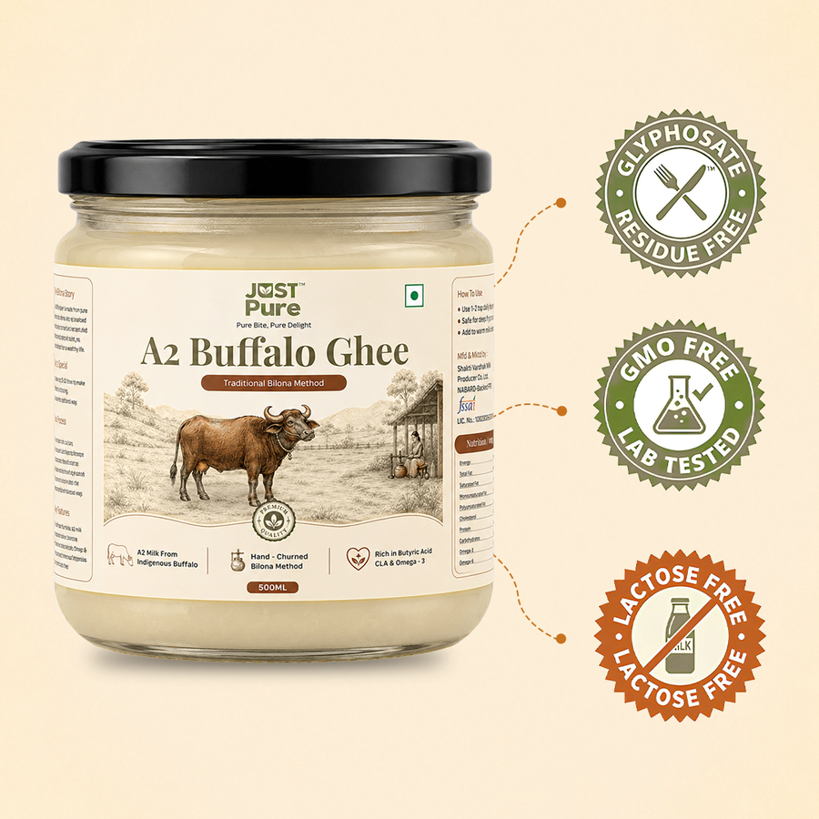 A2 Buffalo Bilona Ghee - naturally white ivory ghee