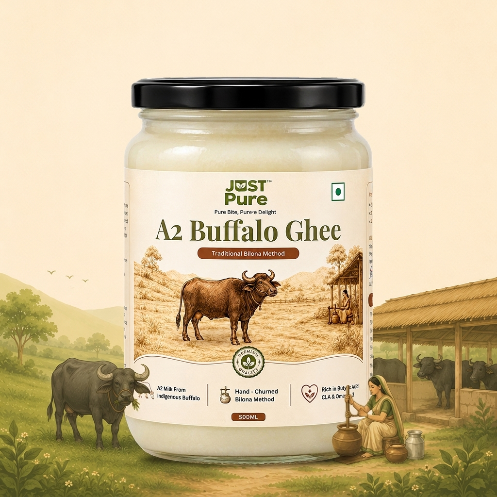 A2 Buffalo Bilona Ghee - naturally white ivory ghee