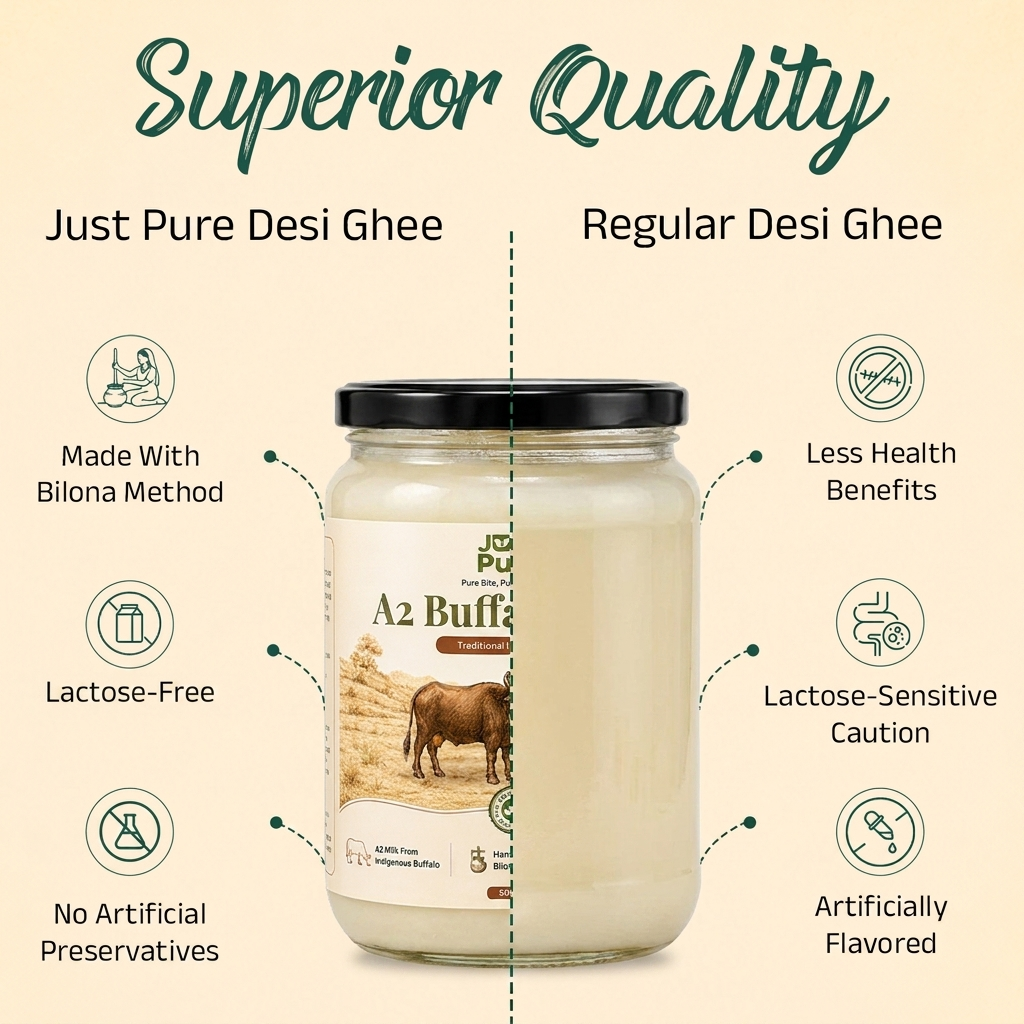 A2 Buffalo Bilona Ghee - naturally white ivory ghee