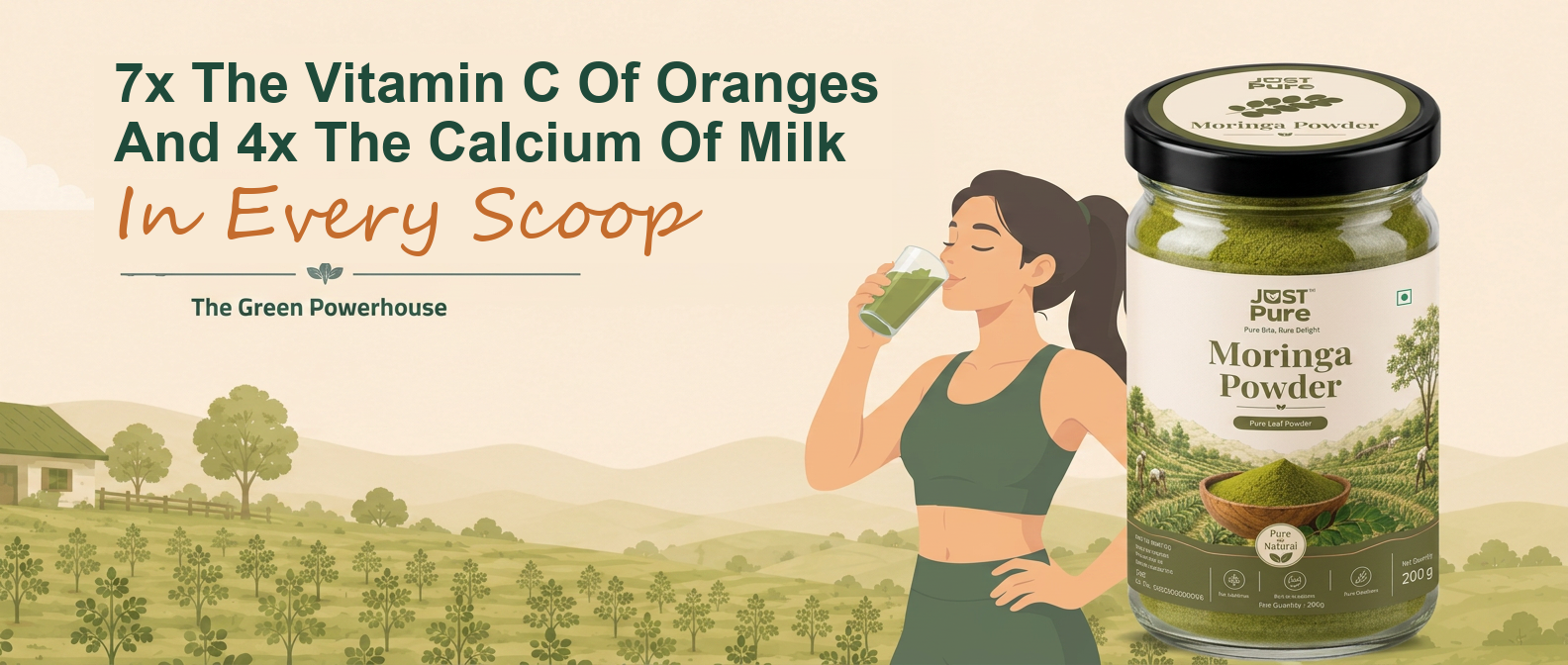 7x The Vitamin C Of Oranges And 4x The Calcium Of Milk In Every Scoop