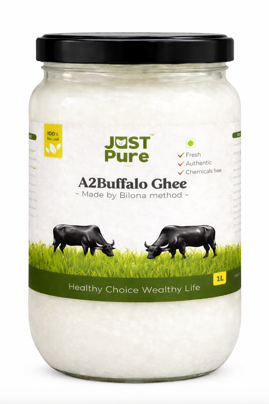 JustPure A2 Buffalo Bilona Ghee – 1 Litre